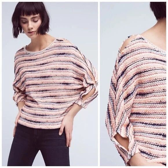 Anthropologie 9-H15 STCL Batwing Sleeve Top Multicolor Woman's Large - Picture 2 of 10